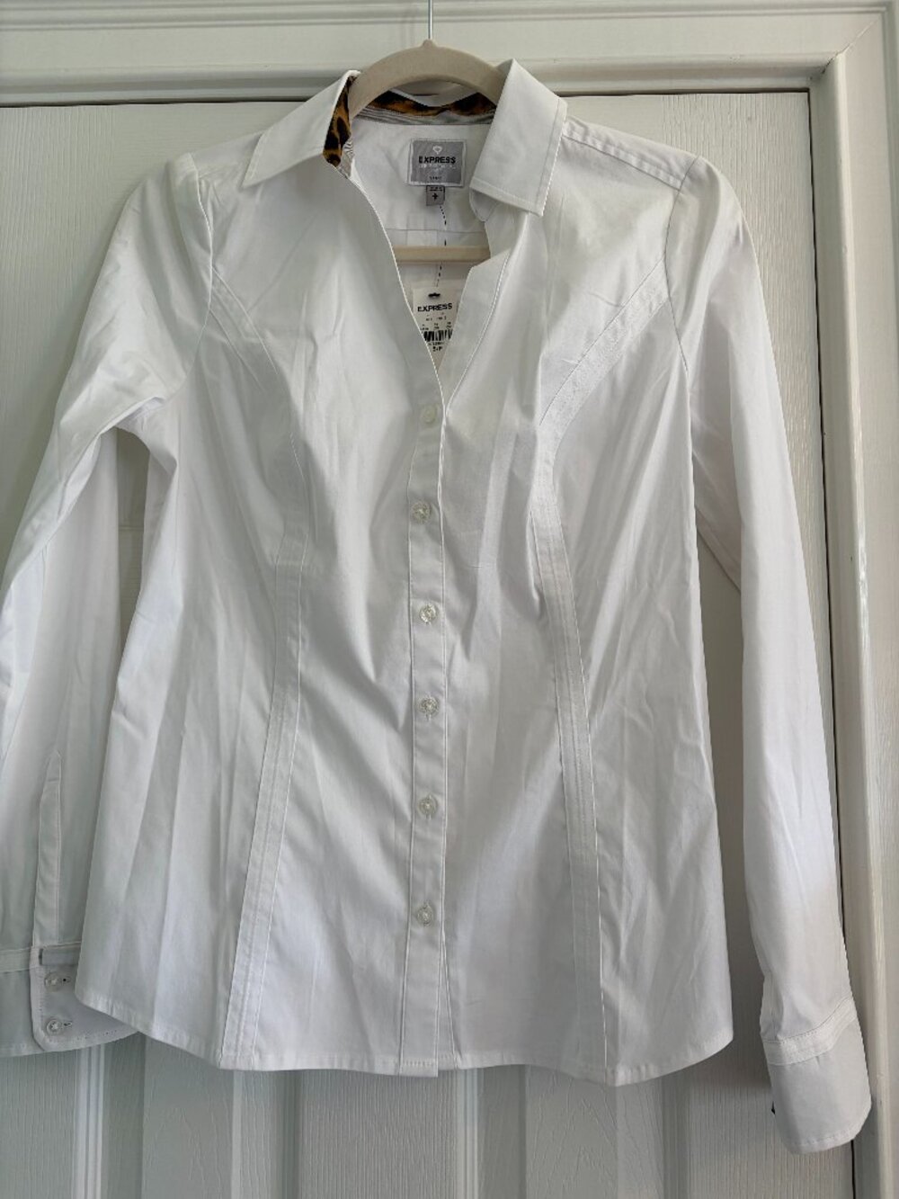 Express The Essential Shirt Fitted Small White NWT